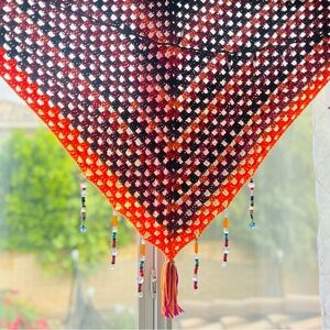 Colorful Crochet Triangle Scarf